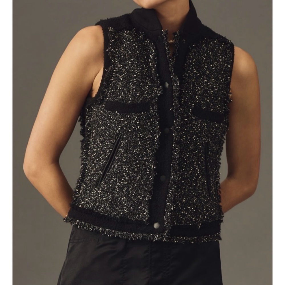 NEW RAG & BONE Judith Lurex Tweed Sweater Vest